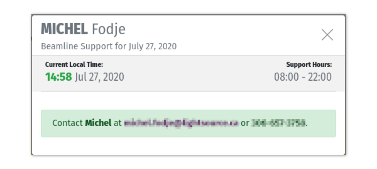 Beamtime Support