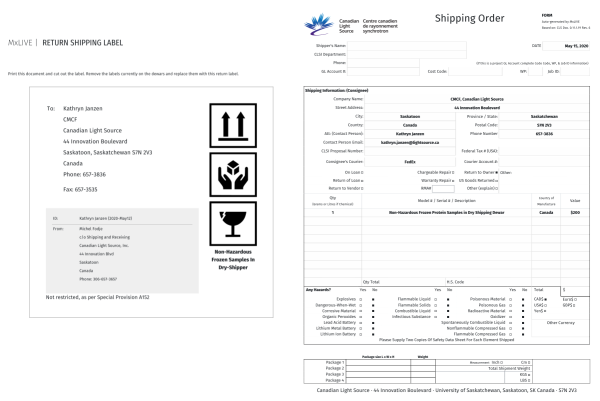 Shipment Printable Labels